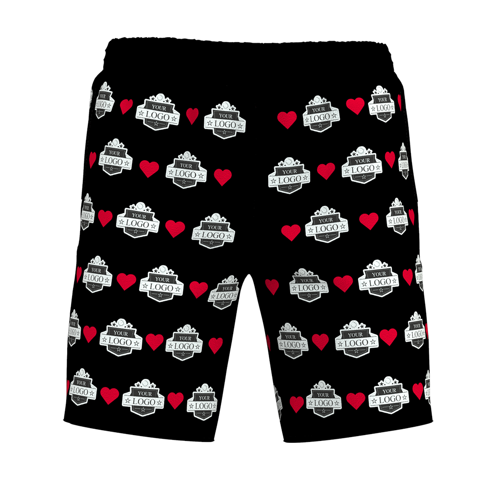 Men's Custom Heart Logo Elastic Beach Short Pants  BX1310 S Official Shorts Merch