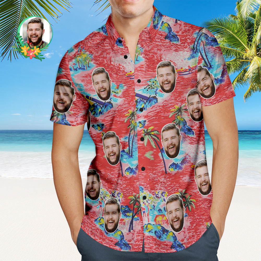 Custom Face Hawaiian Shirt Beautiful Scenery Personalized Shirt with Your Face  BX1310 S / Lightweight & Breathable Official socks Merch