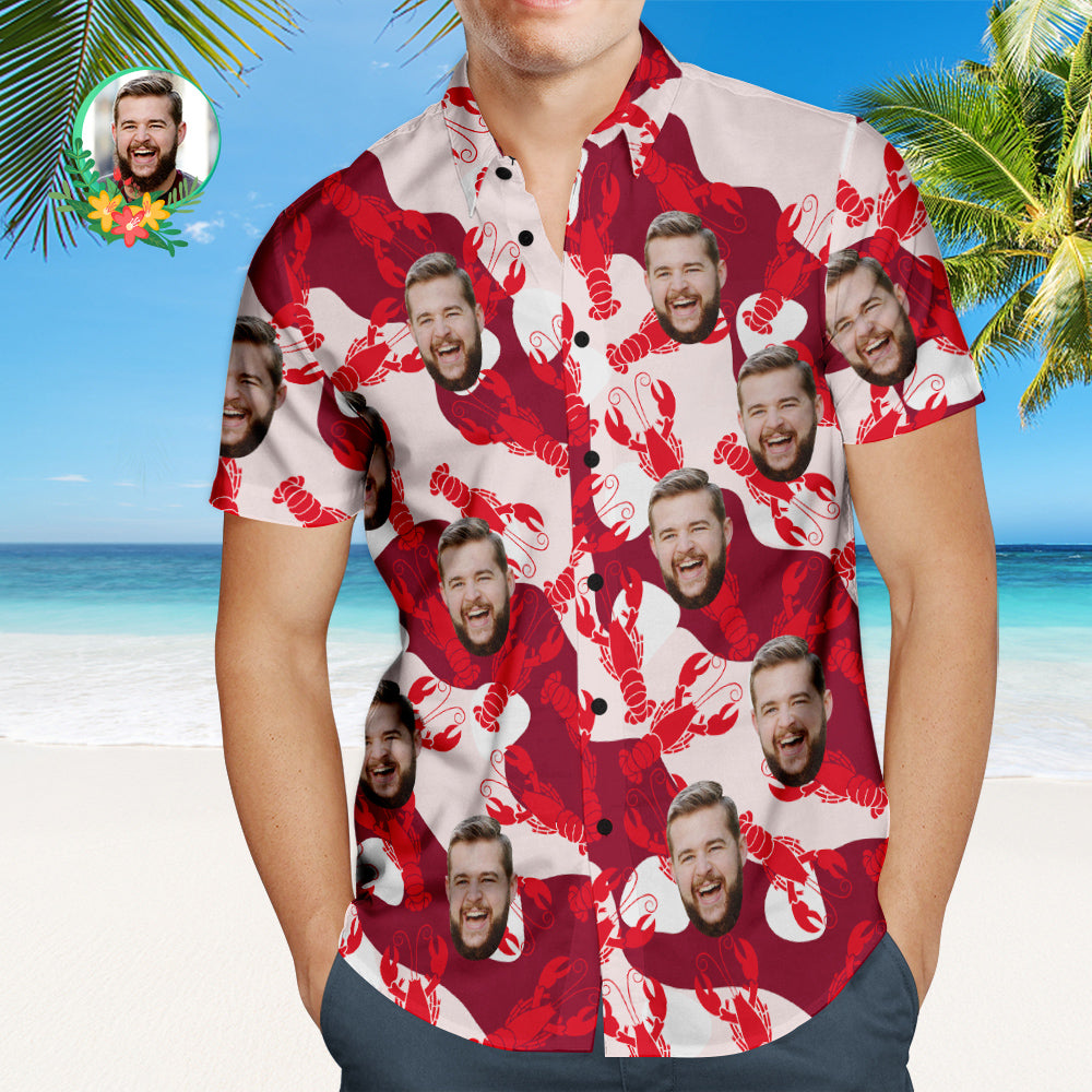 Custom Face Hawaiian Shirt Lobster Style Personalized Face Shirt  BX1310 S / Lightweight & Breathable Official socks Merch