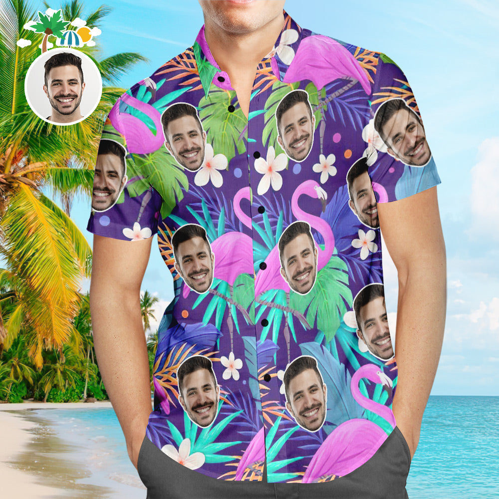 Custom Face Hawaiian Shirt Flamingo Rum Club Personalized Aloha Beach Shirt For Men  BX1310 S / Lightweight & Breathable Official socks Merch