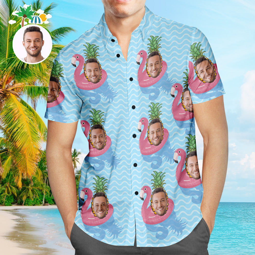 Custom Face Hawaiian Shirt Cool Flamingo Personalized Aloha Beach Shirt For Men  BX1310 S / Lightweight & Breathable Official socks Merch