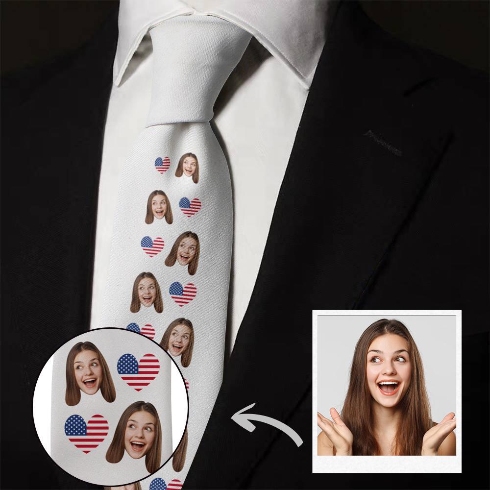 Custom Photo Necktie For Men I Love USA Photo Tie  BX1310 Default Title Official socks Merch