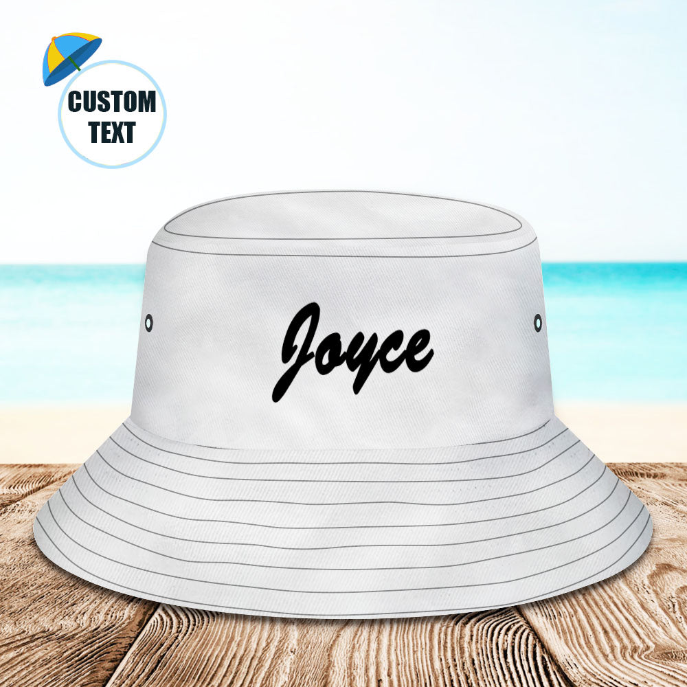 Custom Bucket Hat Unisex Bucket Hat with Text Personalize Wide Brim Outdoor Summer Cap Hiking Beach Sports Hats Gift for Lover White BX1310 XS(Aged 3-7 HC 20.87in-53cm) / White Official hat Merch