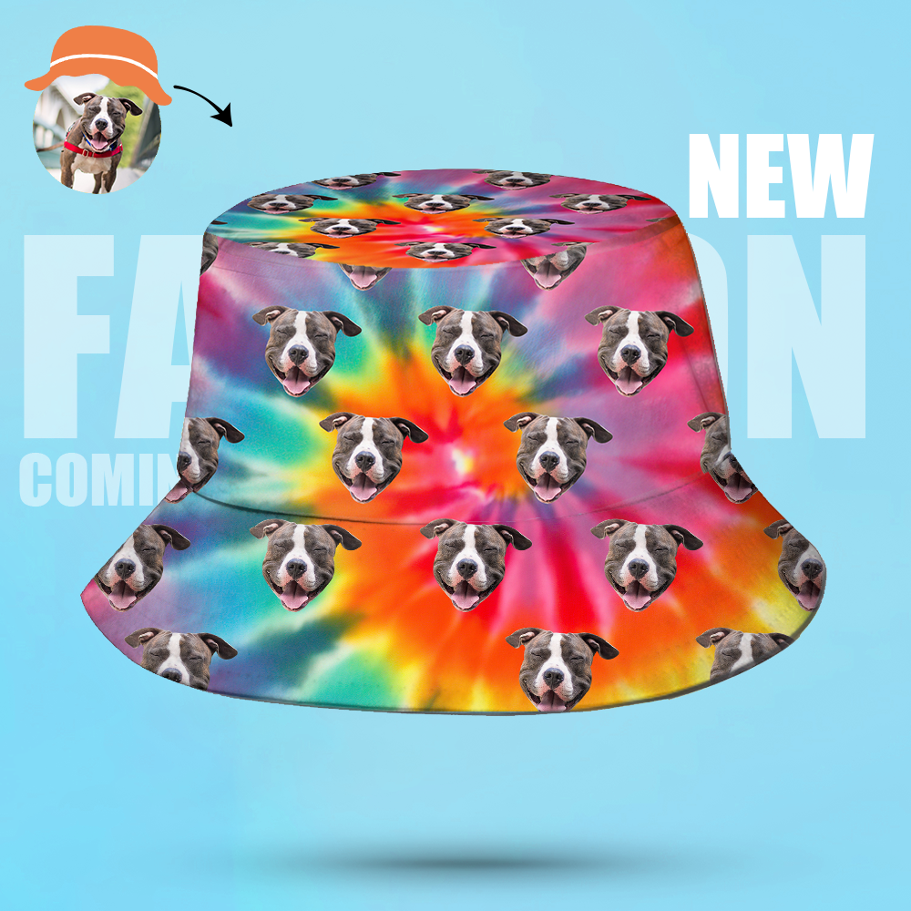 Custom Bucket Hat Unisex Face Bucket Hat Personalize Wide Brim Outdoor Summer Cap Hiking Beach Sports Hats Rainbow Color Bucket Hat Gift for Lover BX1310 Default Title Official hat Merch