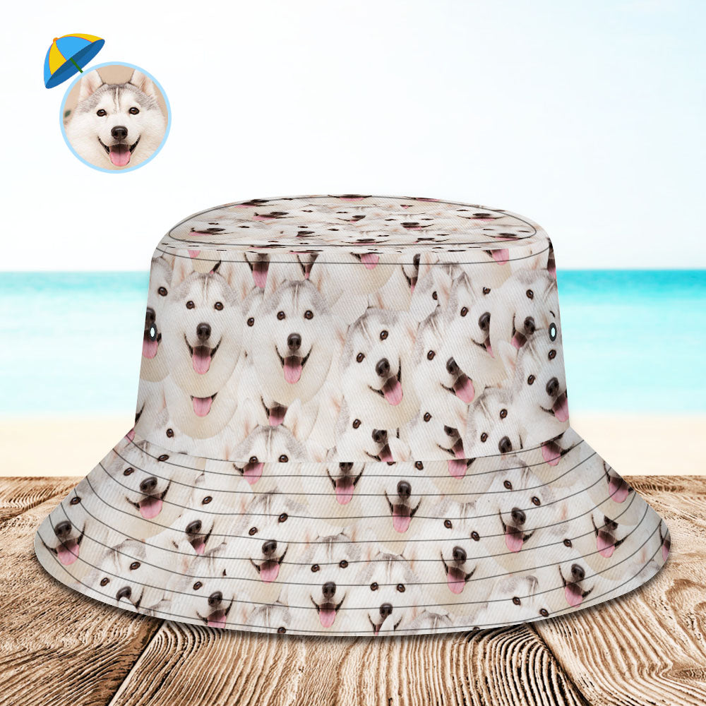 Custom Bucket Hat Unisex Pet Face Mash Bucket Hat Personalize Wide Brim Outdoor Summer Cap Hiking Beach Sports Hats Gift for Lover BX1310 XS(Aged 3-7 HC 20.87in-53cm) Official hat Merch