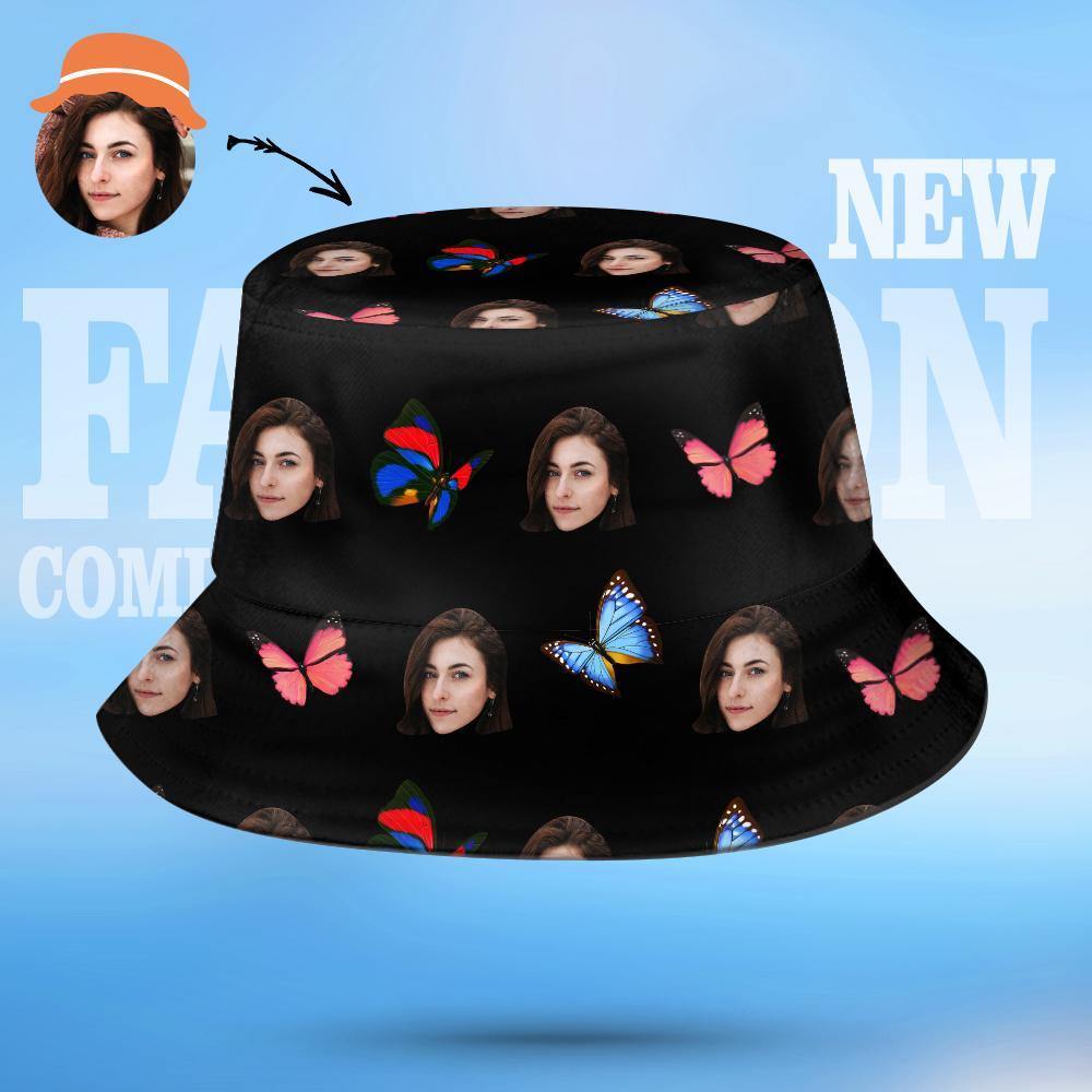 Custom Your Photo Face And Pet Summer Bucket Hat Fisherman Hat - Butterfly BX1310 Default Title Official hat Merch