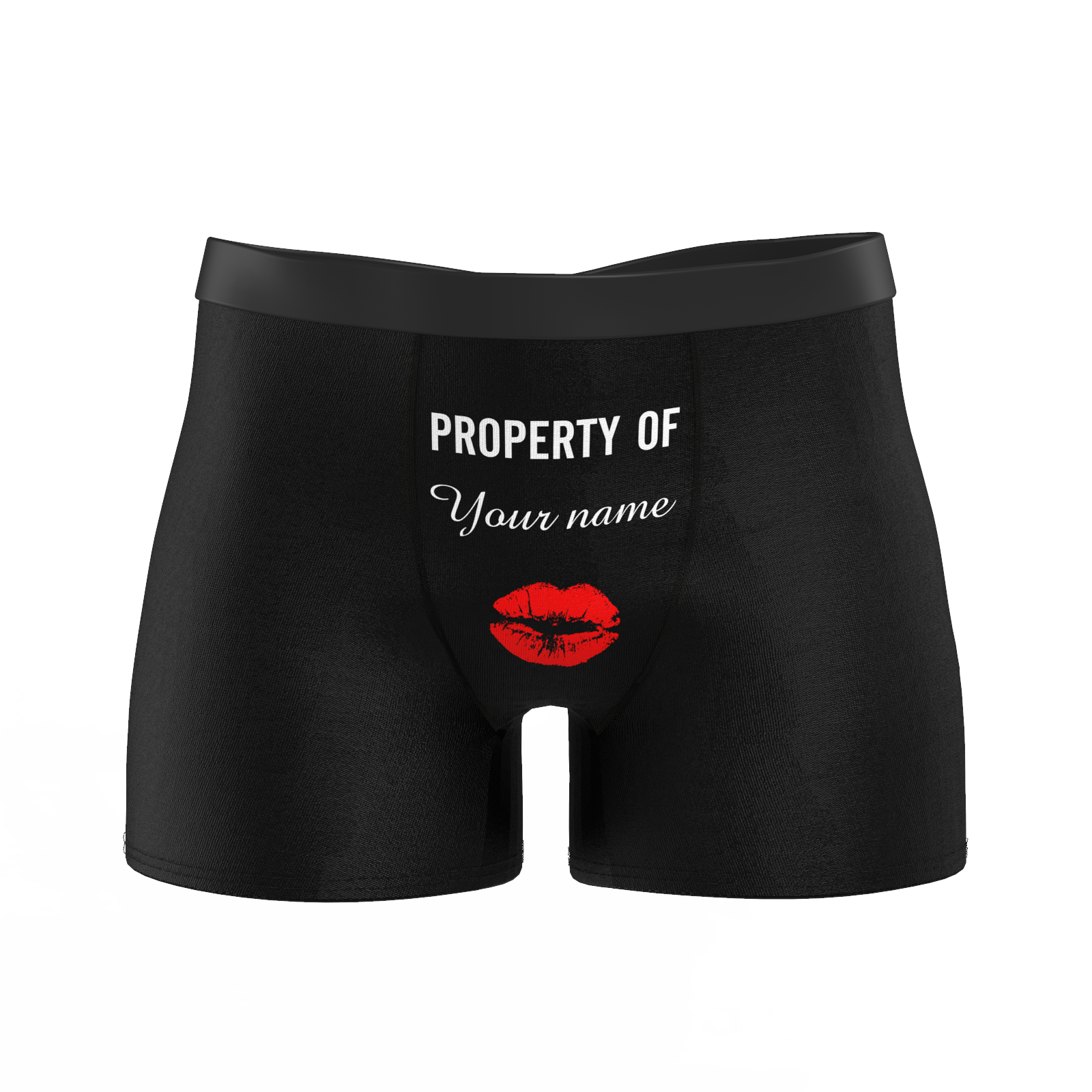 Men's Property of Personalized Name Boxer Shorts - Kiss  BX1310 XS(Waist 25-27in) / Black Official Men Boxer Merch