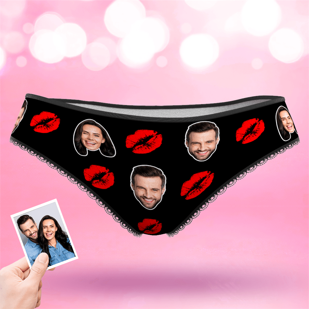Couple Women's Custom Face Colorful Panties - Kiss  BX1310 XS(US) / One Face / Red Official Women pantie Merch