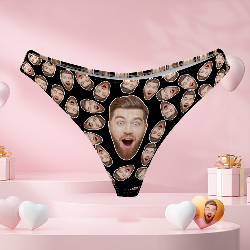Custom Boyfriend Face Thong Panties Funny Gift For Her  BX1310 XS (Waist 23.82in - 60.5cm) Official Women pantie Merch
