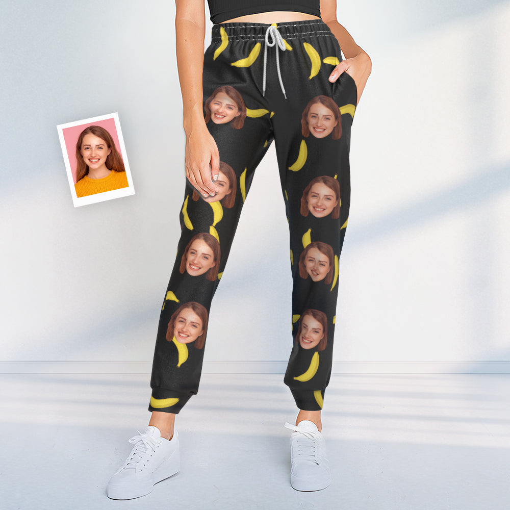 Custom Face Sweatpants Personalized Banana Design Unisex Joggers - Gift for Lover BX1310 S Official pants Merch