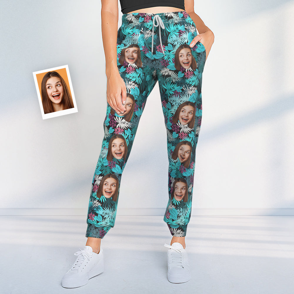 Custom Face Sweatpants Personalized Leaves Design Unisex Joggers BX1310 S Official pants Merch