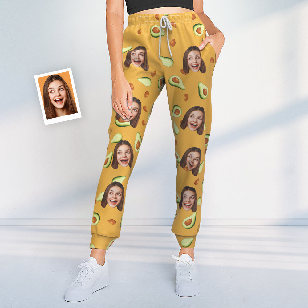 Custom Face Sweatpants Personalized Unisex Joggers Avocado Design BX1310 S Official pants Merch