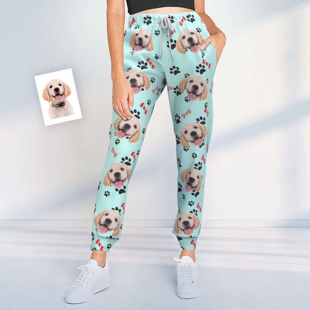 Custom Dog Face Sweatpants Unisex Joggers Gift For Pet Lovers BX1310 S / Blue Official pants Merch