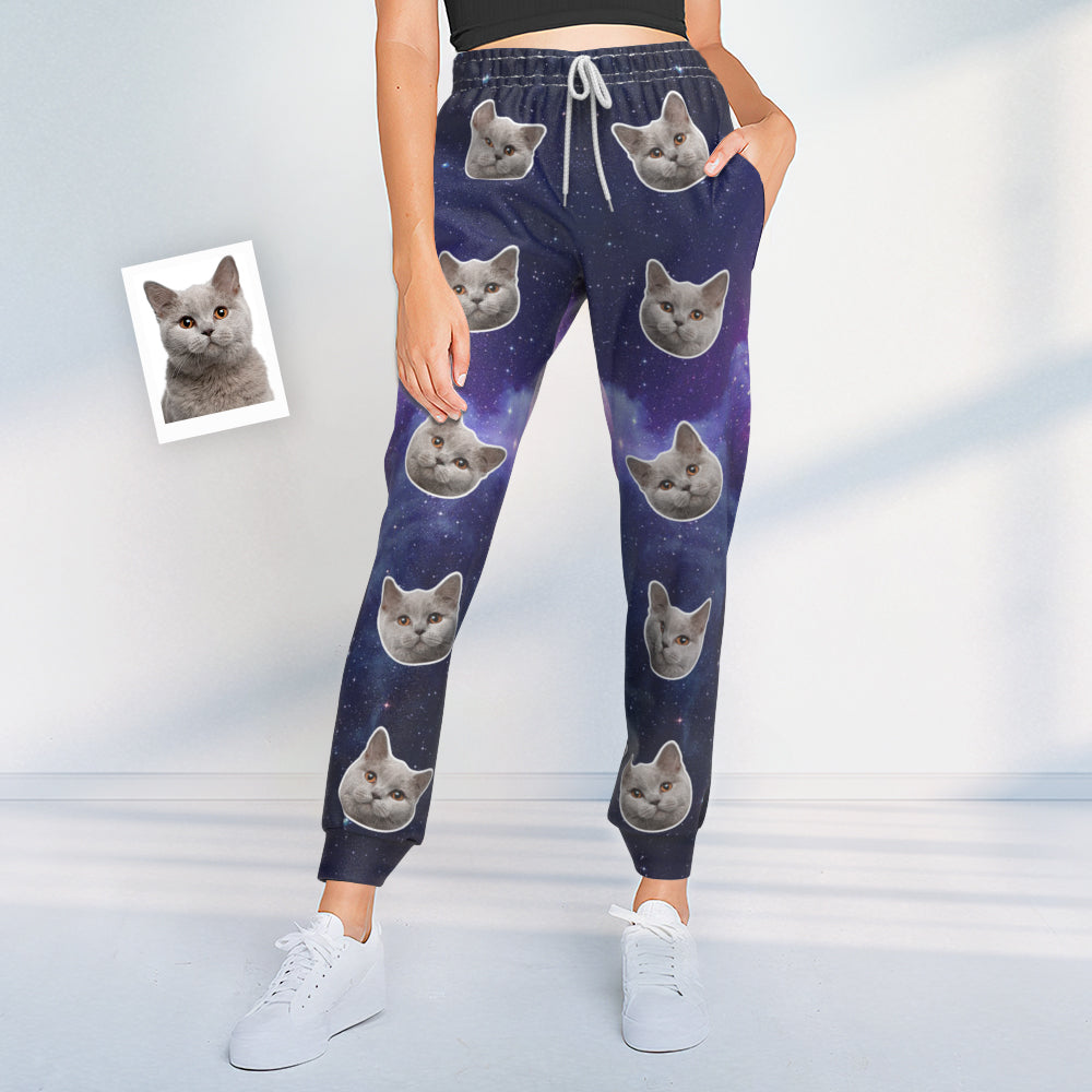 Custom Cat Face Sweatpants Unisex Joggers Universe Style BX1310 S Official pants Merch