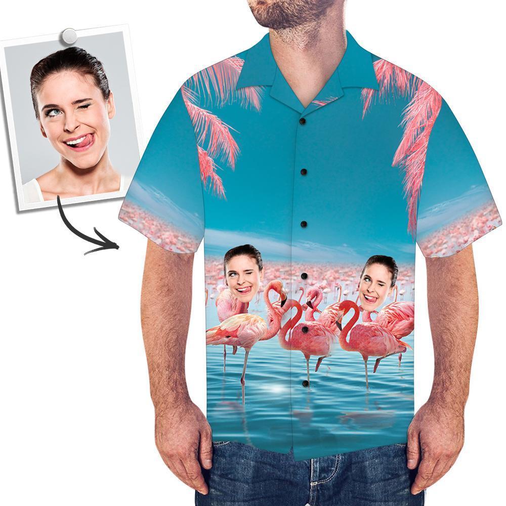 Custom Face On Shirt Hawaiian Shirt Flamingo Leaves  BX1310 S Official socks Merch