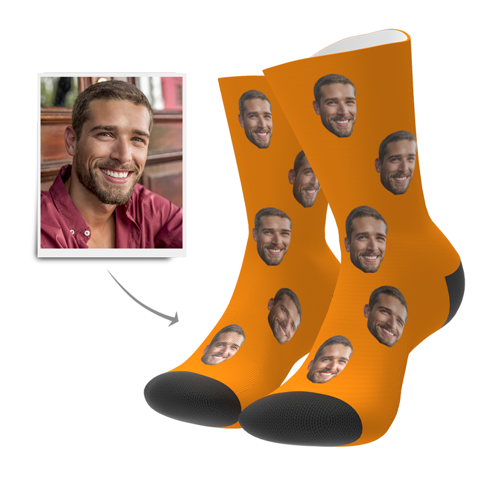 Custom Face Socks BX1310 Kid (Foot Length 14CM = 5.51in) / One Face / Red Official custom sock Merch