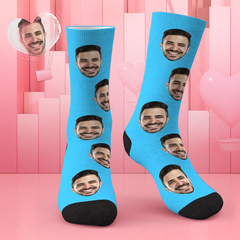 3D Preview Custom Face On Socks BX1310 Kid (Foot Length 14CM = 5.51in) / One Face / Red Official custom sock Merch