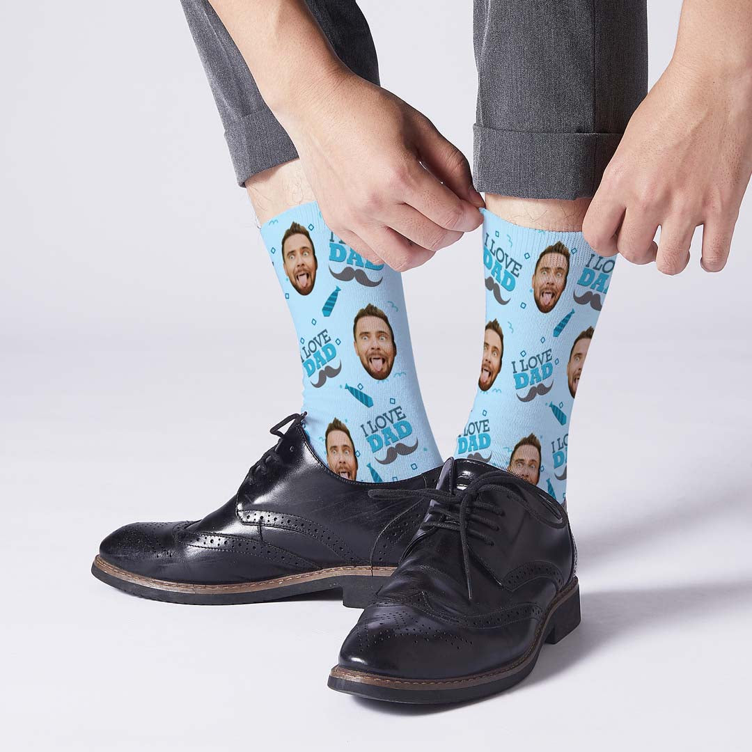 Love Dad Custom Face Socks BX1310 One Face / Kid (Foot Length 14CM = 5.51in) Official custom sock Merch