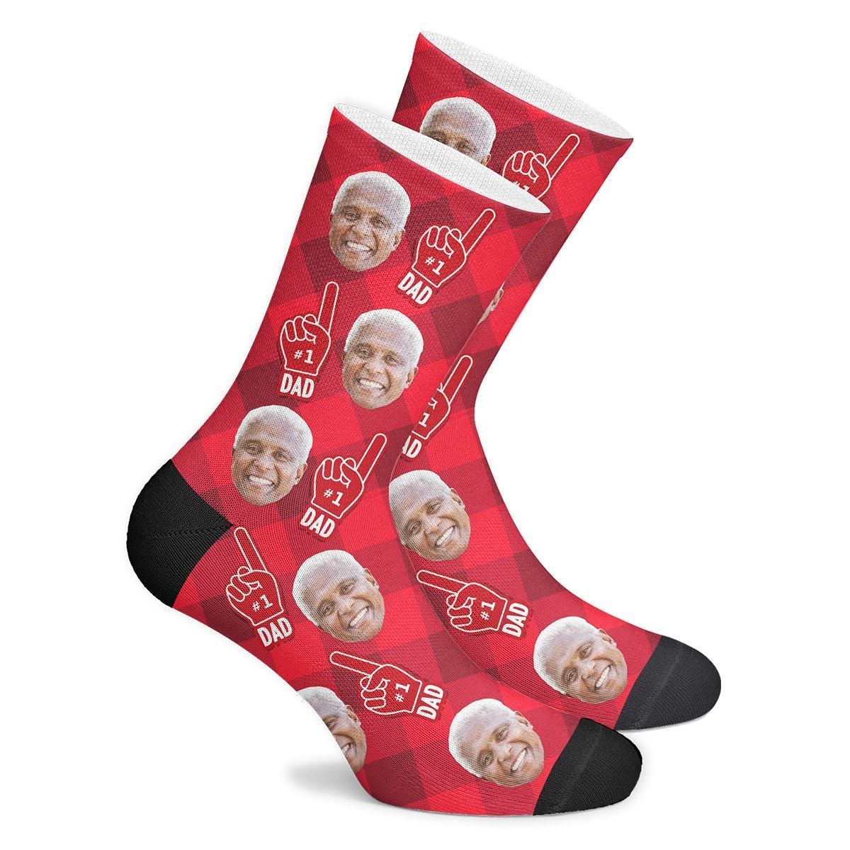 Dad Fan Custom Face Socks BX1310 Kid (Foot Length 14CM = 5.51in) / One Face Official custom sock Merch