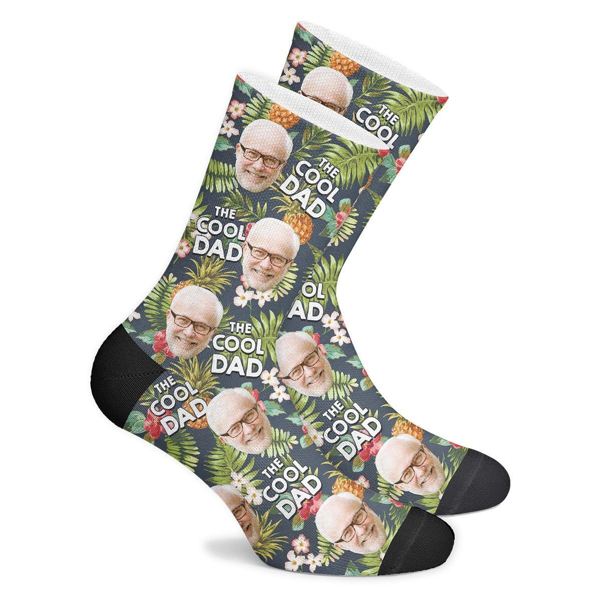Cool Dad Tropical Pineapple Custom Face Socks BX1310 Kid (Foot Length 14CM = 5.51in) / One Face Official custom sock Merch