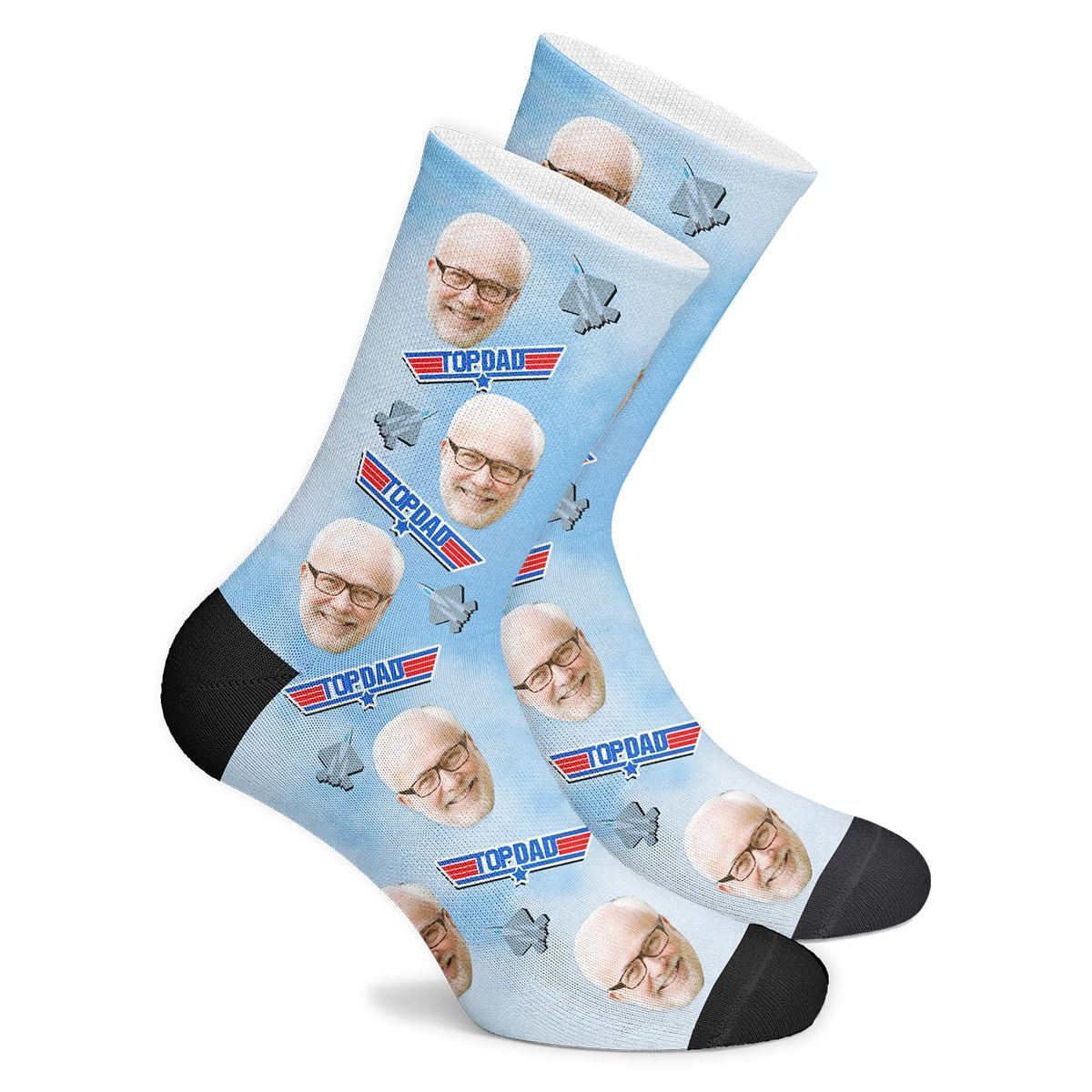 Top Dad Custom Face Socks BX1310 Kid (Foot Length 14CM = 5.51in) / One Face Official custom sock Merch