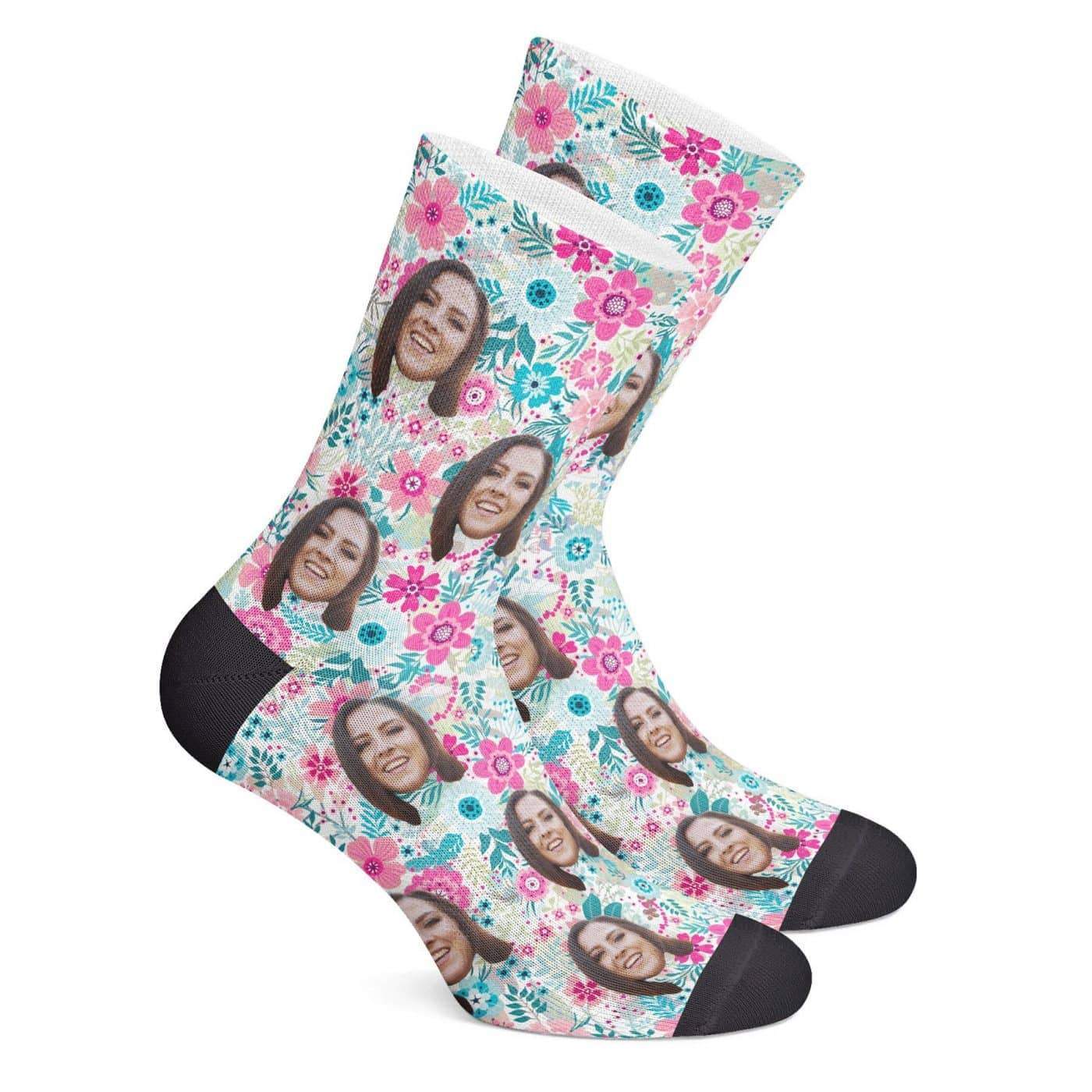 Custom Floral Socks BX1310 Kid (Foot Length 14CM = 5.51in) / One Face Official custom sock Merch