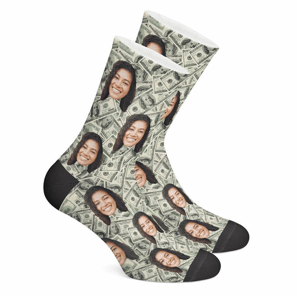 Custom Money Socks BX1310 Kid (Foot Length 14CM = 5.51in) / One Face Official custom sock Merch