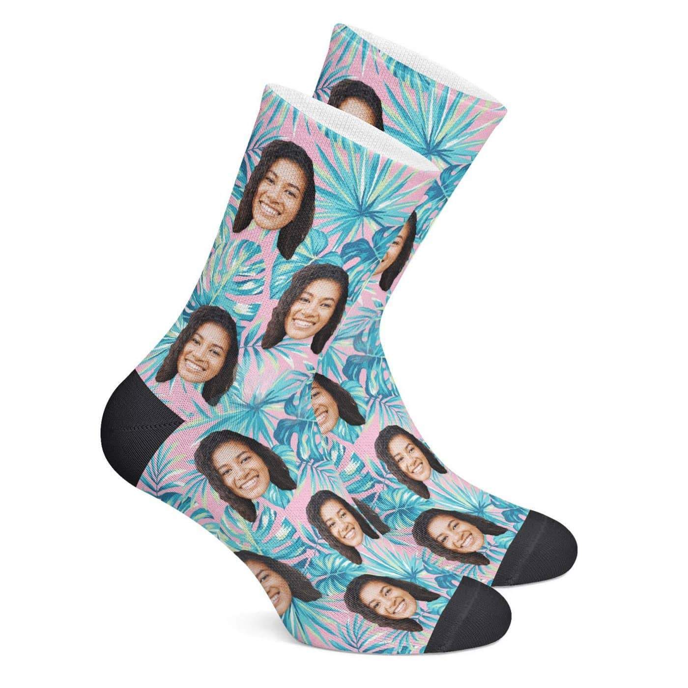 Tropical Style Custom Face Socks BX1310 Kid (Foot Length 14CM = 5.51in) / One Face Official custom sock Merch