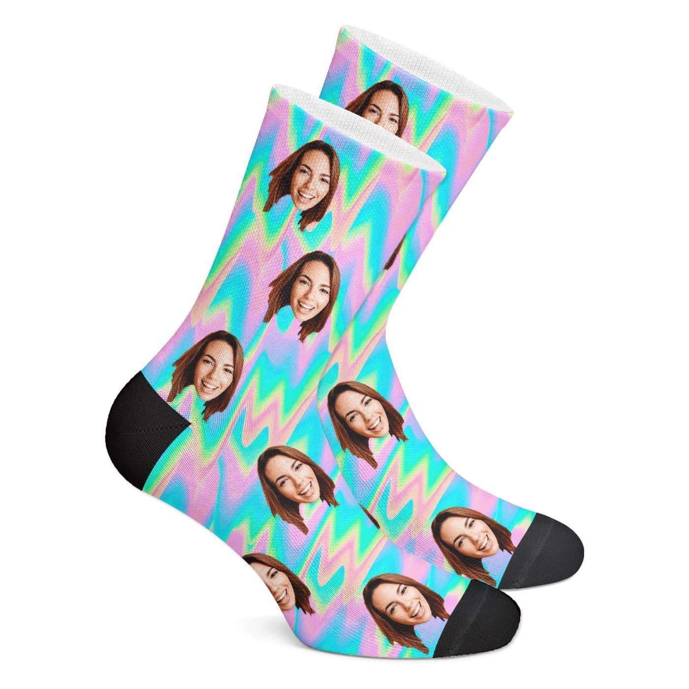 Trippy Style Custom Face Socks BX1310 Kid (Foot Length 14CM = 5.51in) / One Face Official custom sock Merch