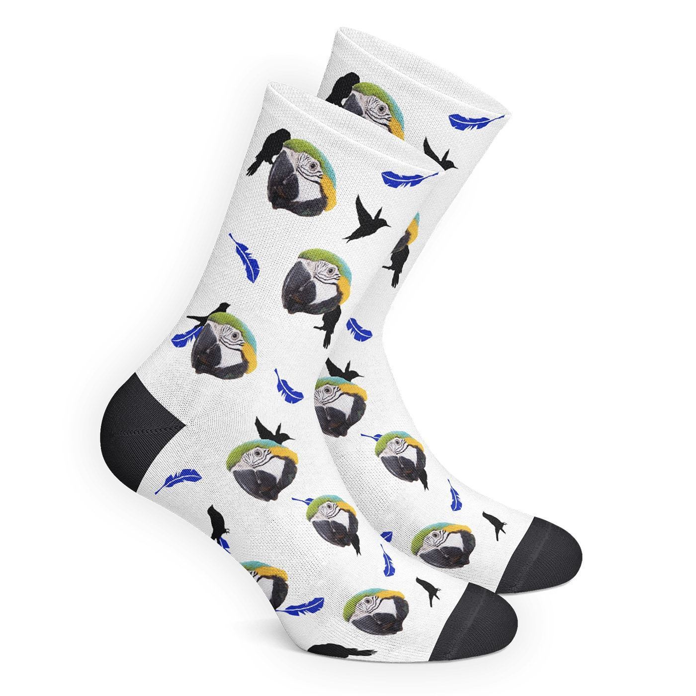 Custom Bird Socks BX1310 Kid (Foot Length 14CM = 5.51in) / One Face / Blue Official custom sock Merch