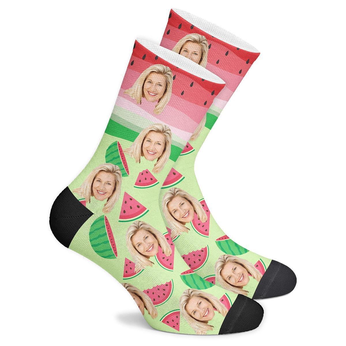 Custom Watermelon Socks BX1310 Kid (Foot Length 14CM = 5.51in) / One Face Official custom sock Merch