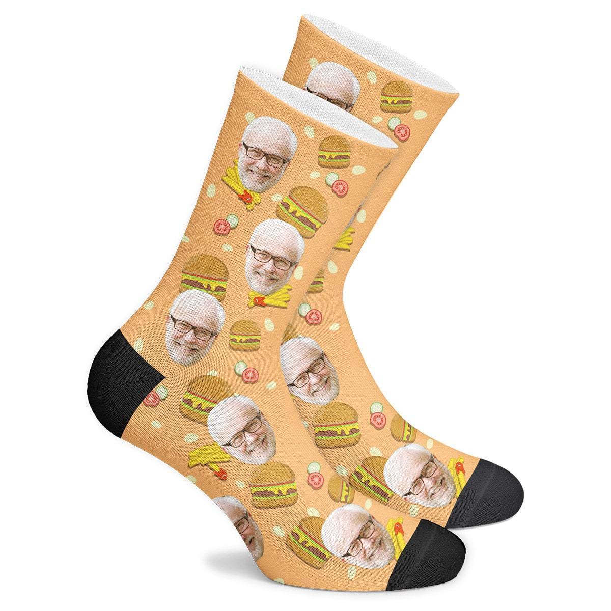 Custom Burger Socks BX1310 Kid (Foot Length 14CM = 5.51in) / One Face Official custom sock Merch