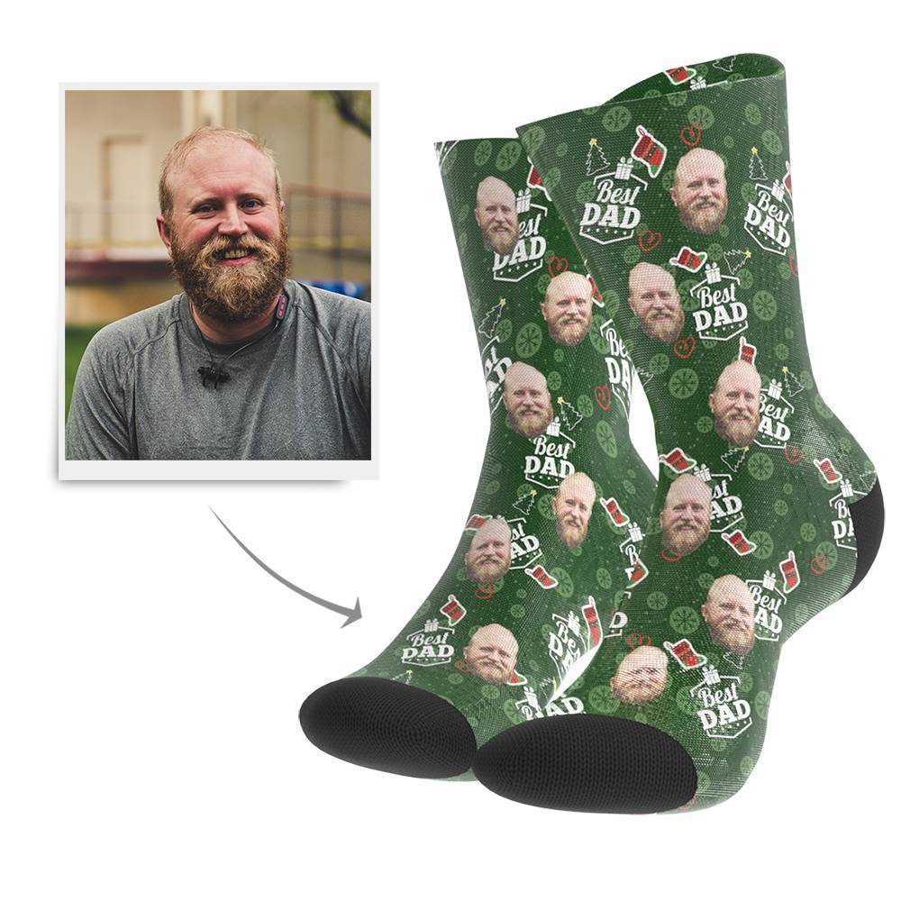 Christmas Gift Custom Face Socks (Dad) BX1310 Kid (Foot Length 14CM = 5.51in) / One Face Official custom sock Merch