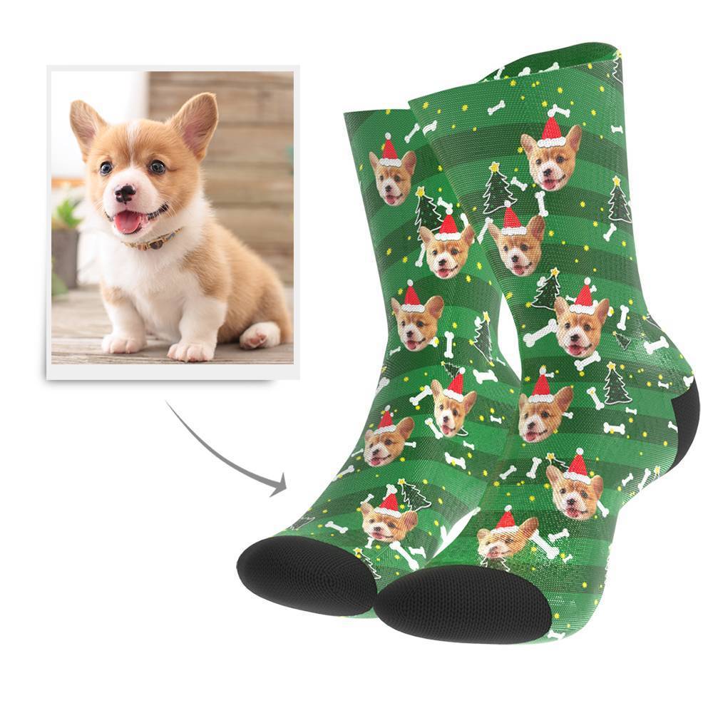 Christmas Gift Custom Face Socks (Dog) BX1310 Kid (Foot Length 14CM = 5.51in) / One Face Official custom sock Merch