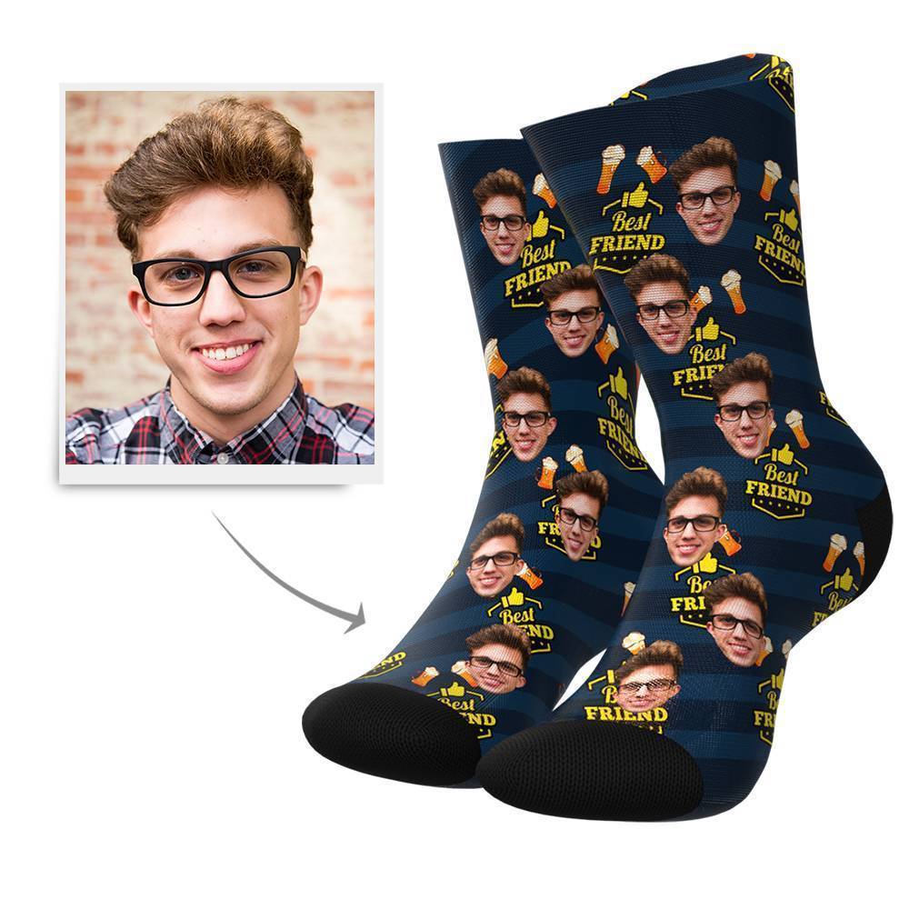 Best Friend Custom Face Socks BX1310 Kid (Foot Length 14CM = 5.51in) / One Face Official custom sock Merch