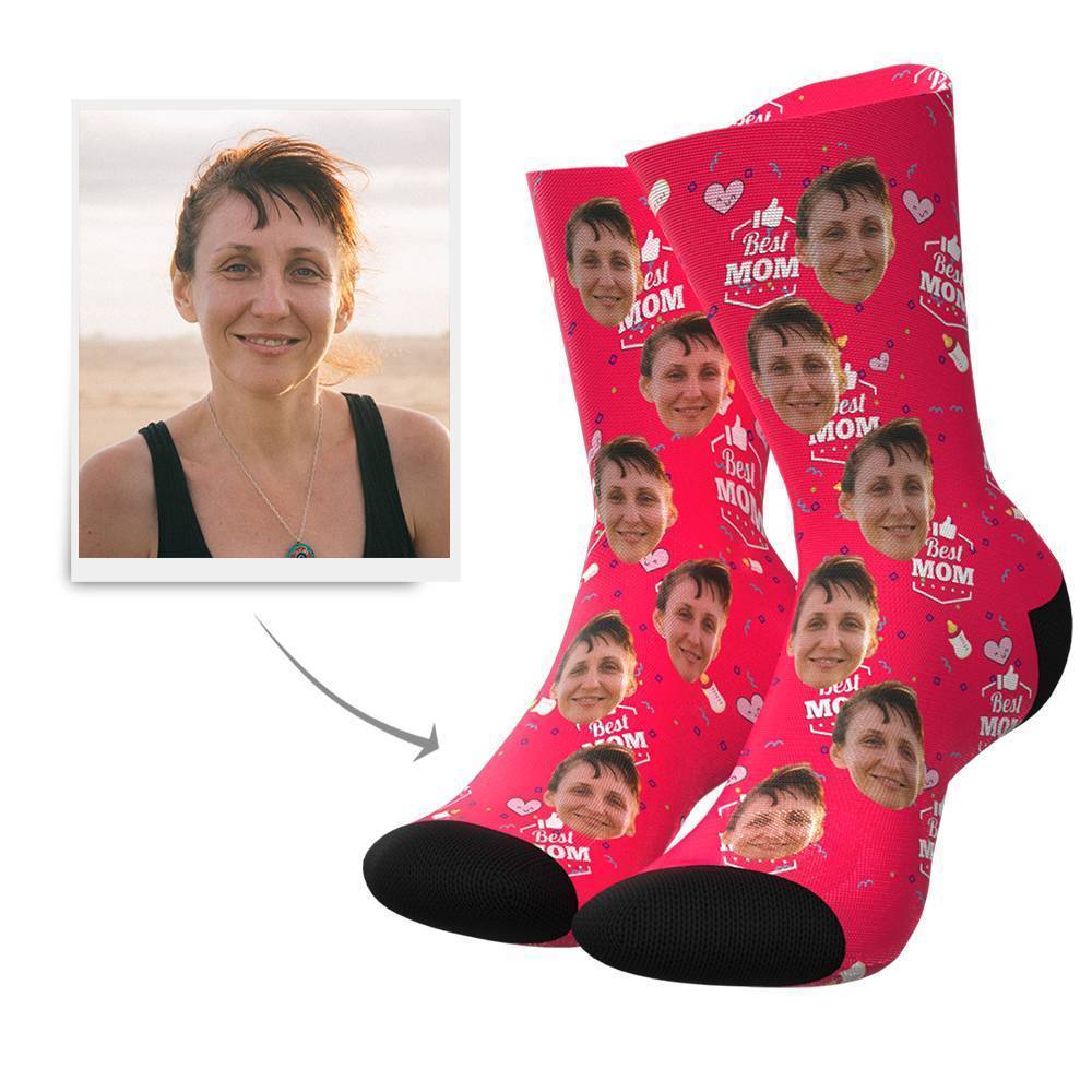 Best Mom Custom Face Socks BX1310 Kid (Foot Length 14CM = 5.51in) / One Face Official custom sock Merch