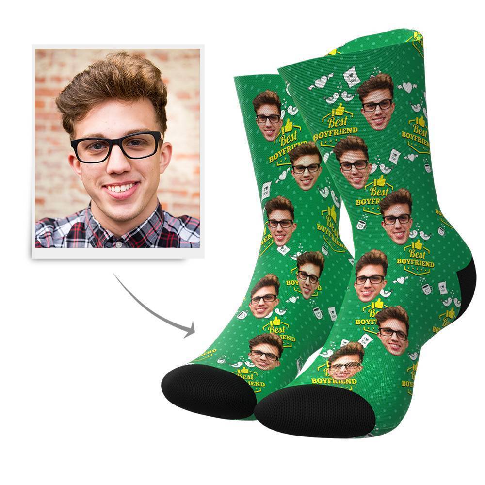 Best Boyfriend Custom Face Socks BX1310 Kid (Foot Length 14CM = 5.51in) / One Face Official custom sock Merch