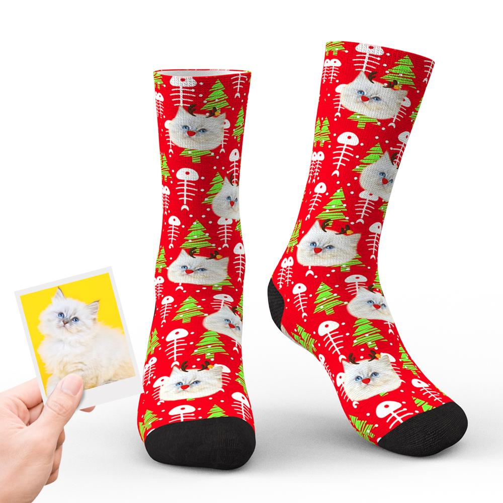 Custom Christmas Socks Personalized Pet Face Socks Unique Christmas Gifts BX1310 Kid (Foot Length 14CM = 5.51in) Official custom sock Merch