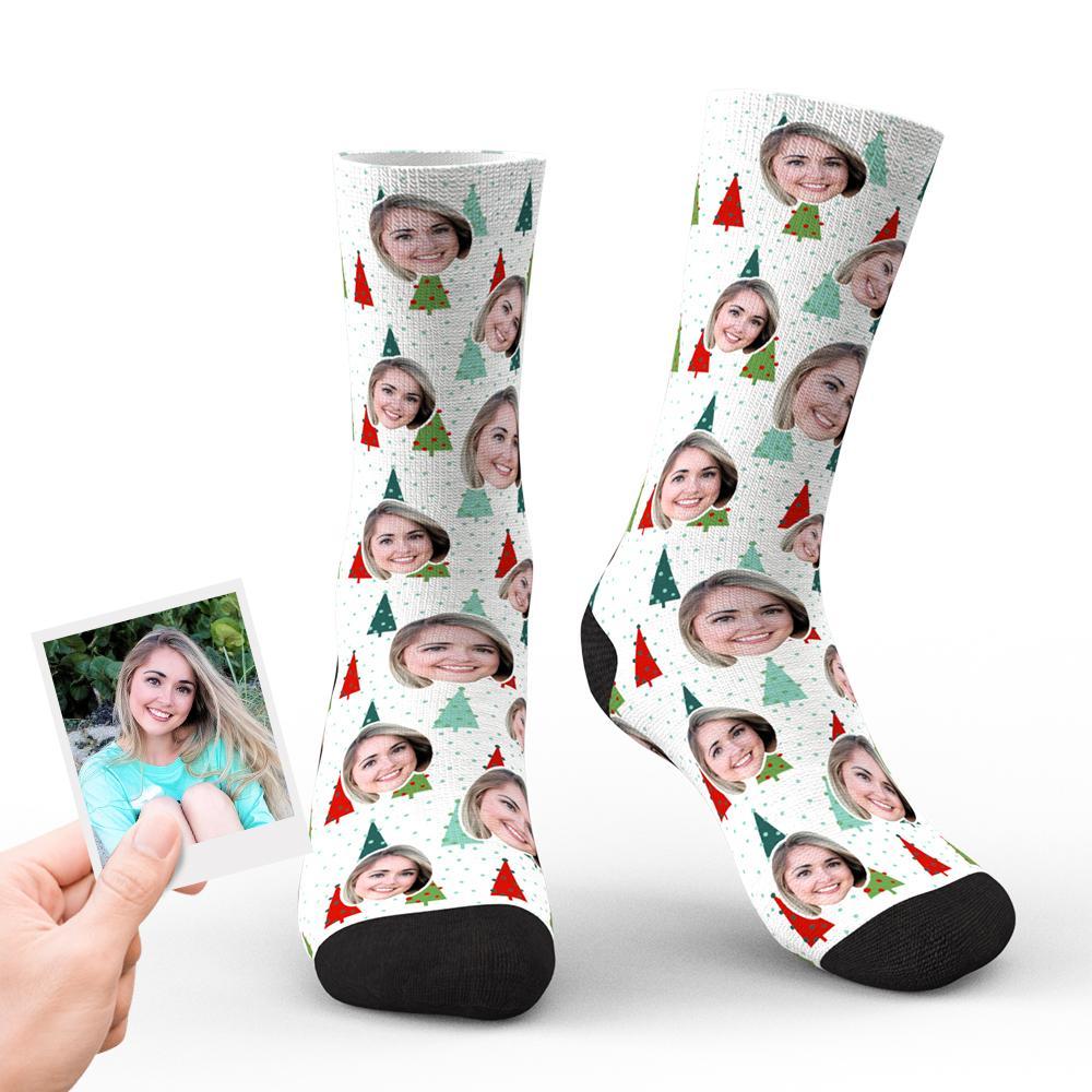 Custom Christmas Socks Personalized Women Face Funny Socks Unique Gifts BX1310 Kid (Foot Length 14CM = 5.51in) Official custom sock Merch