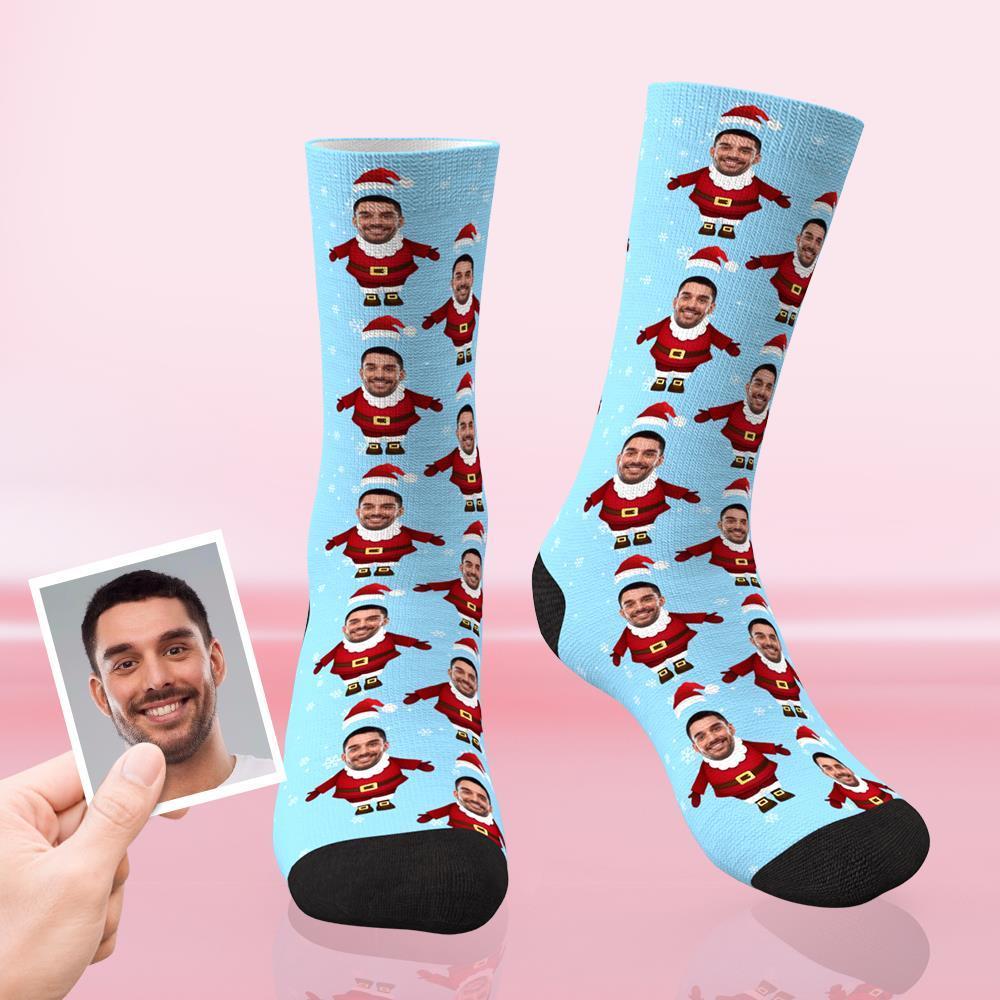 Custom Face Funny Socks Personalized Phoot Socks Santa Claus BX1310 Kid (Foot Length 14CM = 5.51in) Official custom sock Merch