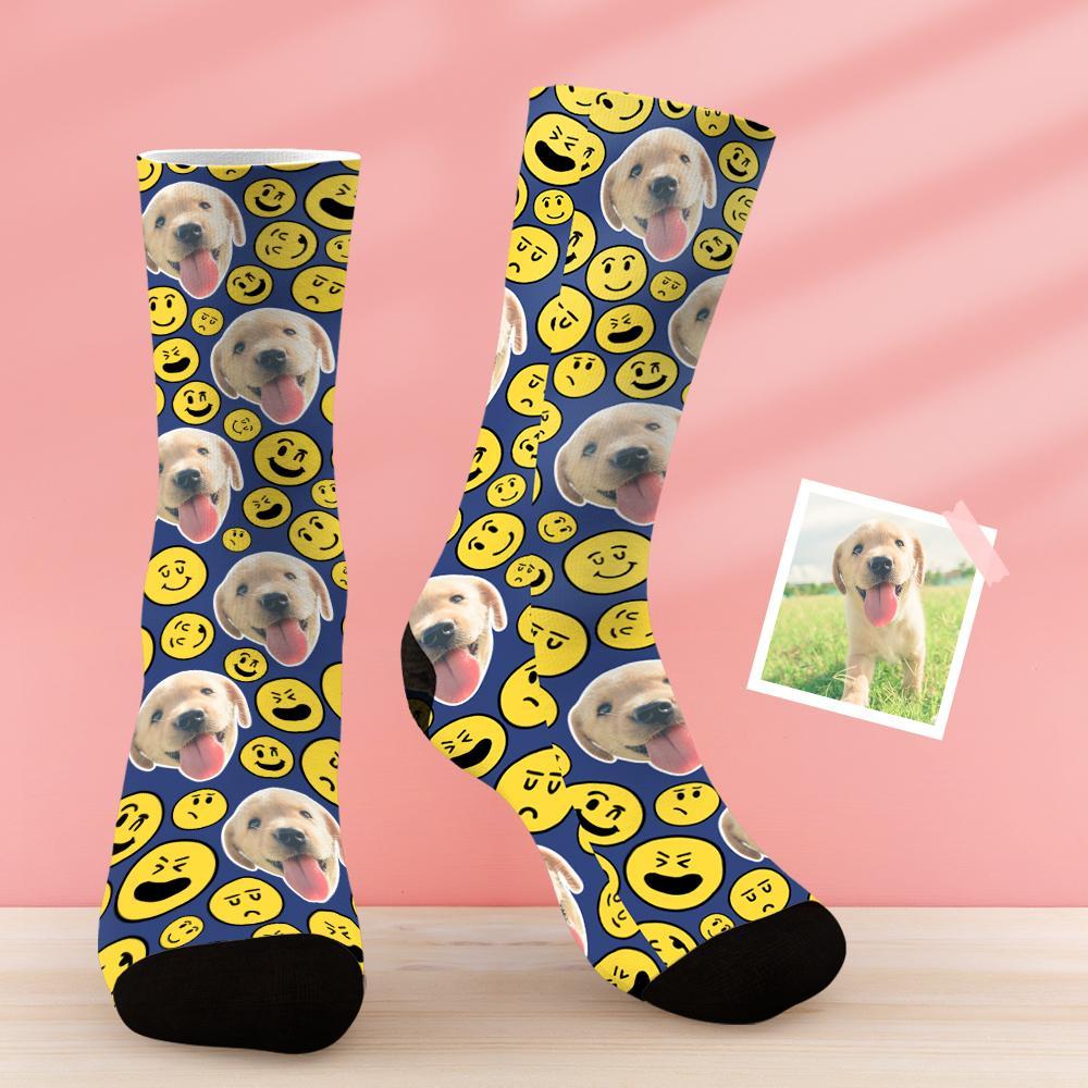 Custom Dog Face Sock with Emjo Smile BX1310 Kid (Foot Length 14CM = 5.51in) Official custom sock Merch