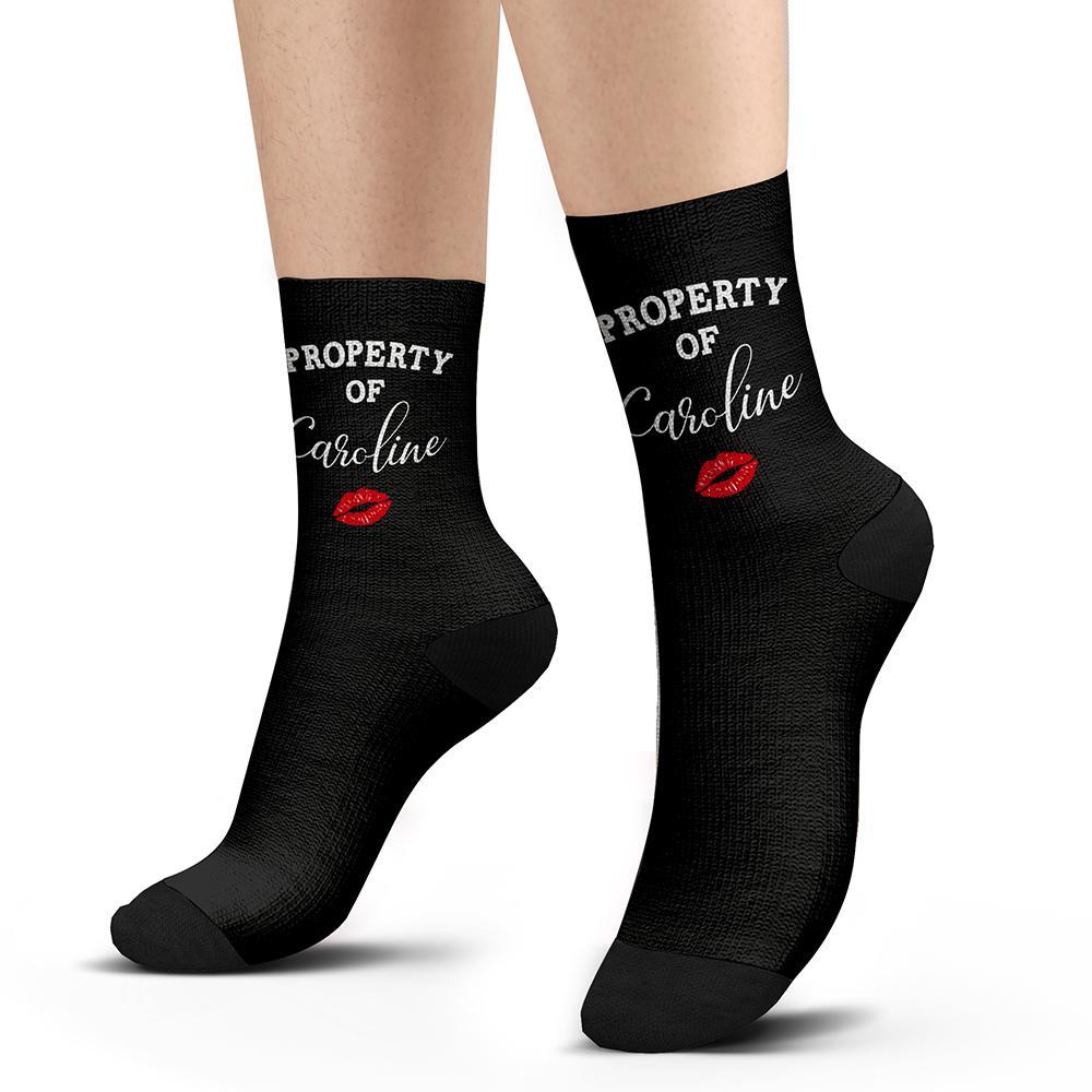 Custom Property of Socks With Your Name - HOT BX1310 Kid (Foot Length 14CM = 5.51in) Official custom sock Merch