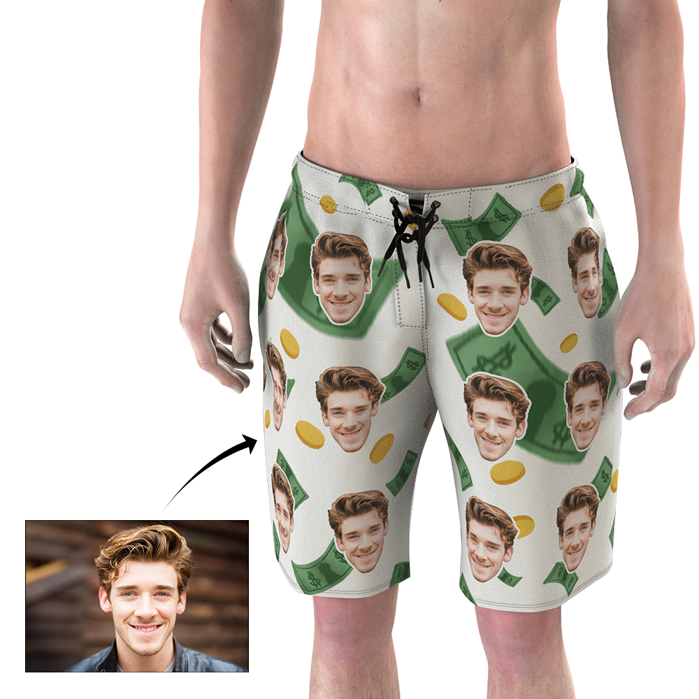 Men's Custom Face Beach Trunk Shorts Be Rich  BX1310 S Official Shorts Merch