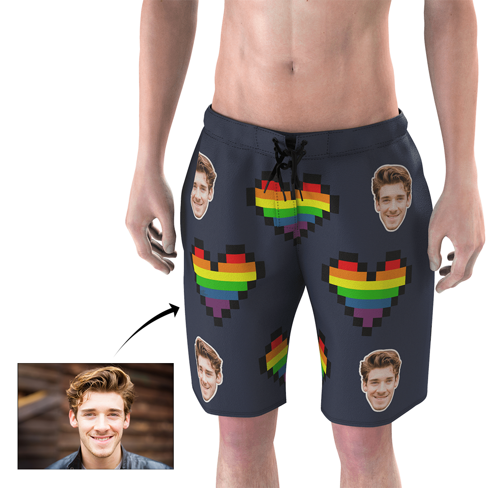 Men's Custom Pride Face Beach Trunk shorts - Mosaic  BX1310 S Official Shorts Merch