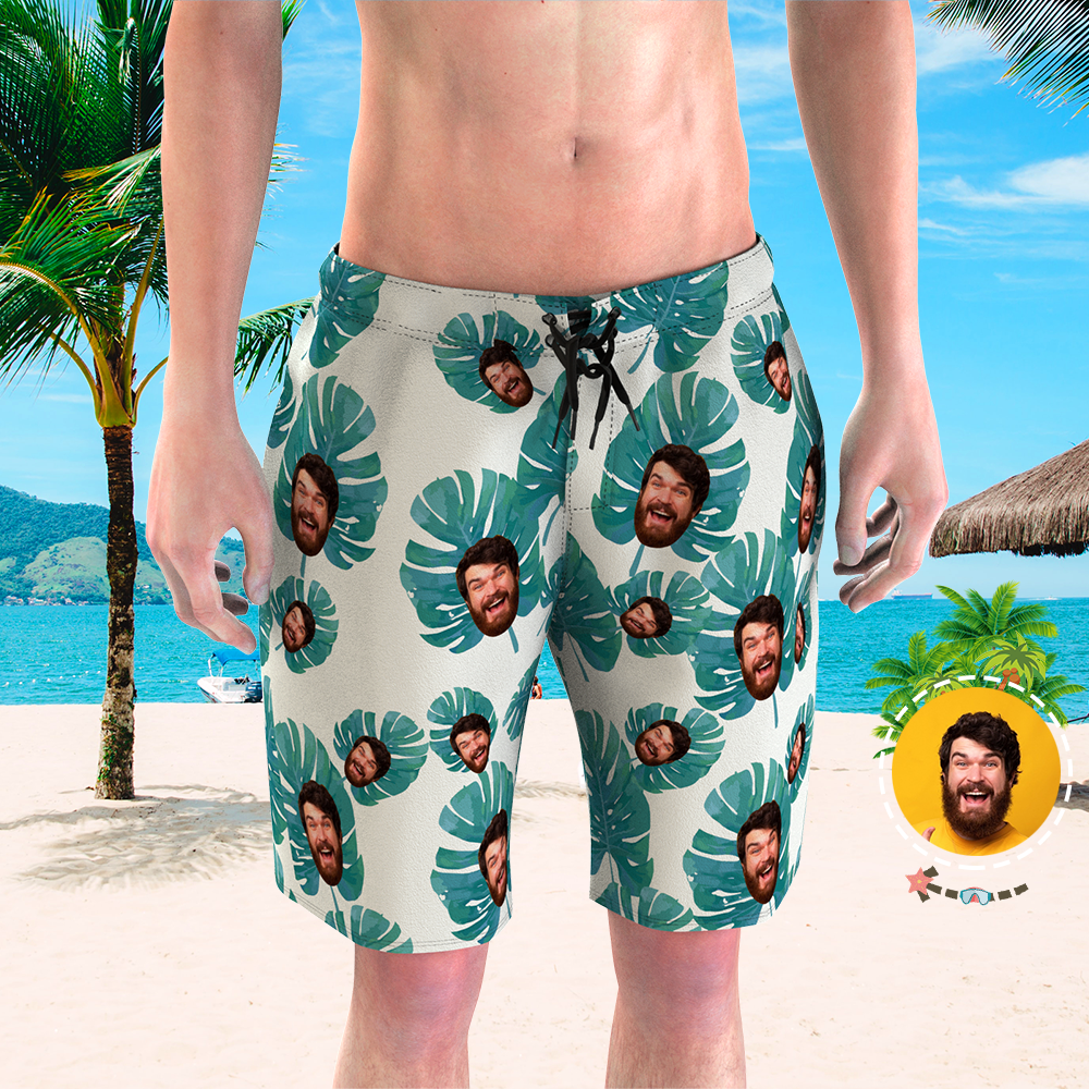 Men's Custom Face Beach Trunks Photo Shorts - Pineapple  BX1310 S Official Shorts Merch
